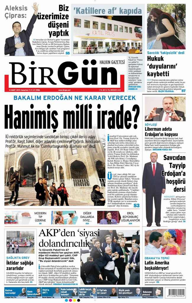 Bugünün Gazete Manşetleri - 14 Mart 2015 4