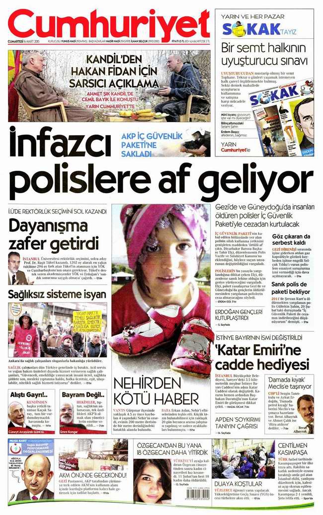 Bugünün Gazete Manşetleri - 14 Mart 2015 6