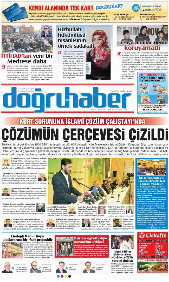Bugünün Gazete Manşetleri - 14 Mart 2015 8
