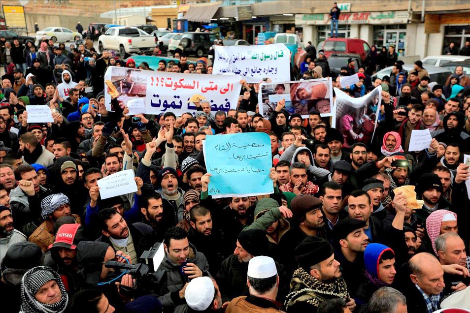 Lübnan-Suriye Sınırında Madaya Protestosu 5
