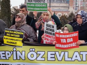 Sivas Özgür-Der Esed-İran-Rusya'nın Halep Kuşatmasını protesto Etti