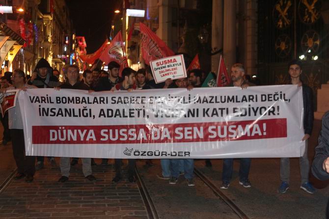 Halep'teki Katliamlara İstanbul'da Protesto 1