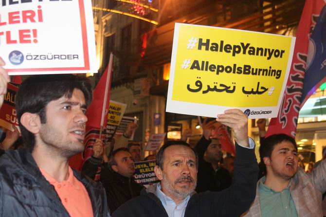 Halep'teki Katliamlara İstanbul'da Protesto 11