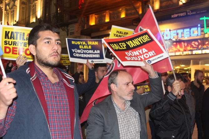Halep'teki Katliamlara İstanbul'da Protesto 12