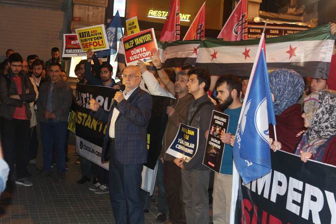 Halep'teki Katliamlara İstanbul'da Protesto 16