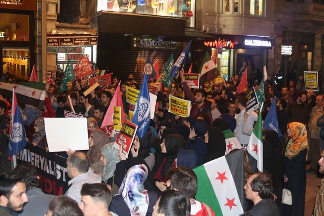 Halep'teki Katliamlara İstanbul'da Protesto 18
