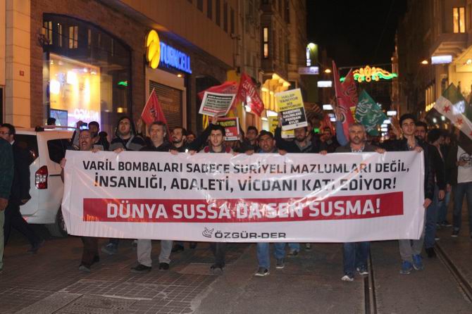 Halep'teki Katliamlara İstanbul'da Protesto 8