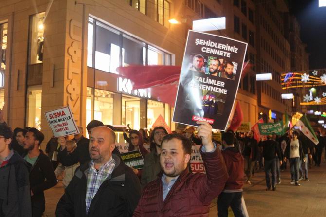 Halep'teki Katliamlara İstanbul'da Protesto 9