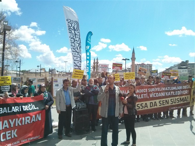 Halep'teki Katliamlar Sivas'ta Protesto Edildi 14
