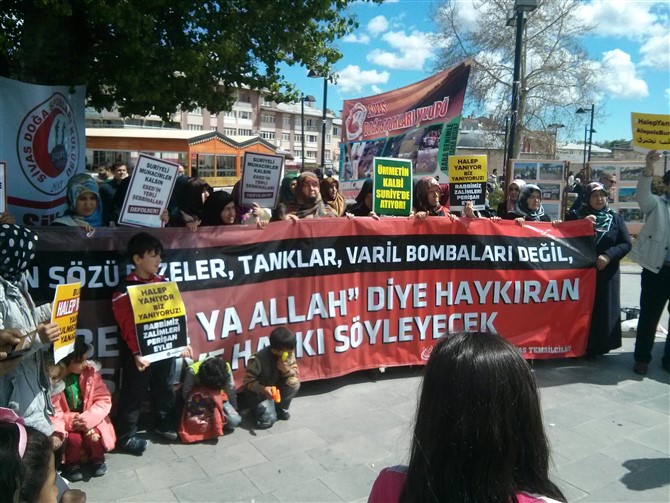 Halep'teki Katliamlar Sivas'ta Protesto Edildi 15