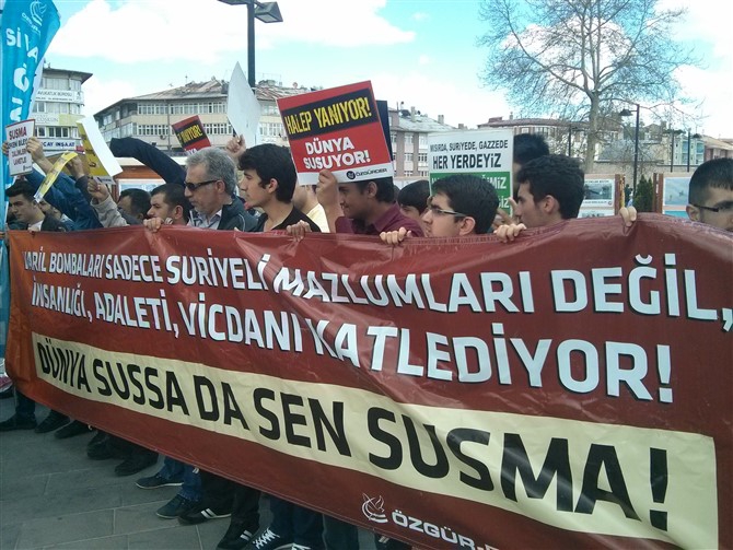 Halep'teki Katliamlar Sivas'ta Protesto Edildi 17