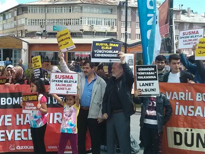 Halep'teki Katliamlar Sivas'ta Protesto Edildi 7