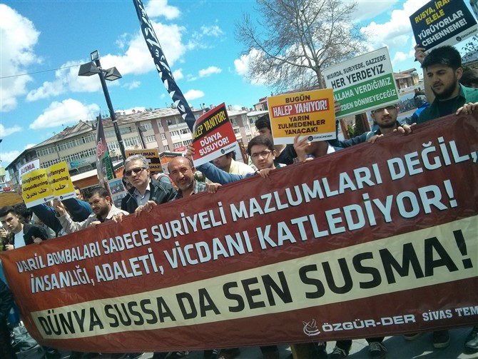 Halep'teki Katliamlar Sivas'ta Protesto Edildi 8