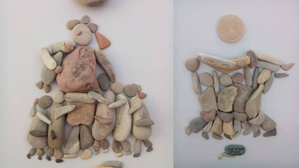 Nizar Ali Badr, Suriye'deki Zulmü Çakıl Taşlarıyla Dillendirdi 10