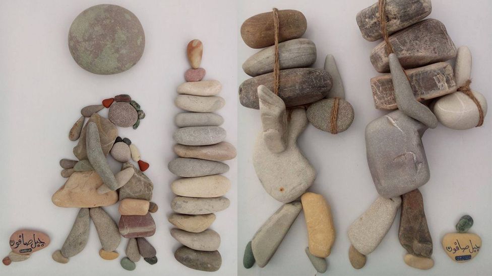 Nizar Ali Badr, Suriye'deki Zulmü Çakıl Taşlarıyla Dillendirdi 15