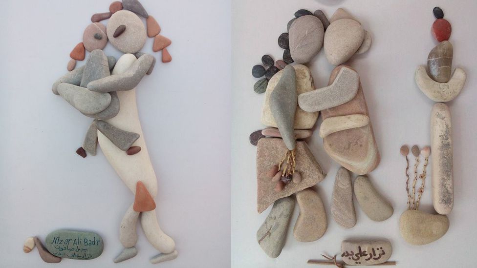 Nizar Ali Badr, Suriye'deki Zulmü Çakıl Taşlarıyla Dillendirdi 6