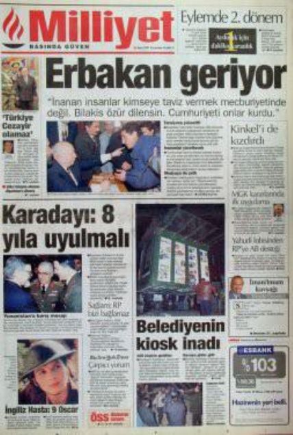 28 Şubat'ın Tetikçisi Medyanın Manşetleri 22