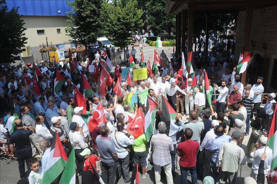 İşgalci İsrail'in Mescid-i Aksa'ya Yönelik Zulümleri Protesto  35