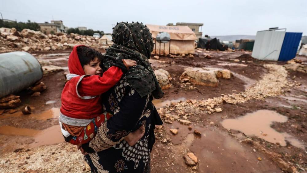 İdlib'de sağanak: Çadır kamplar su altında kaldı 1