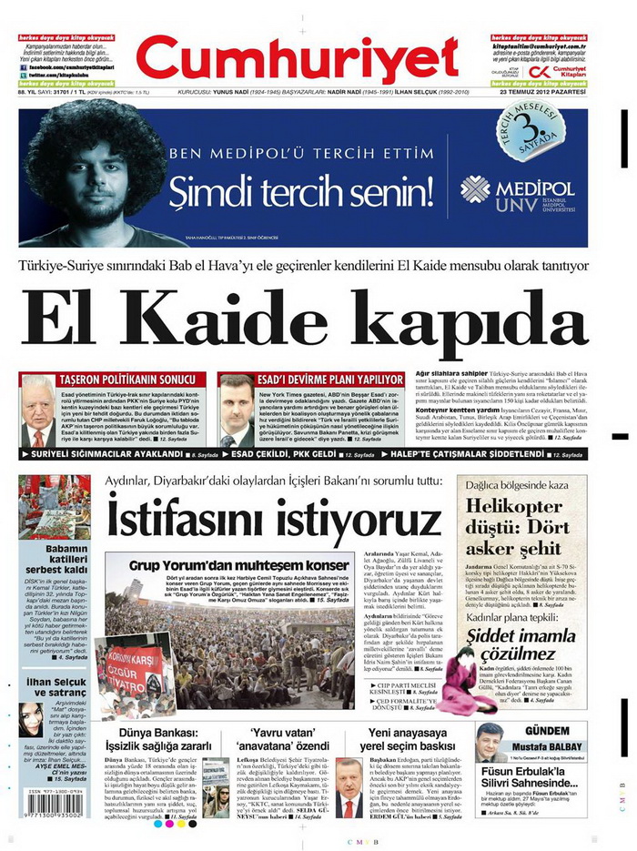 Gazete Manşetleri - 23 Temmuz 2012 4
