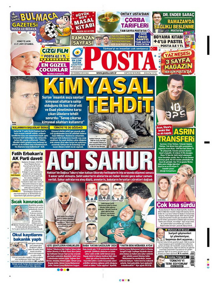 Gazete Manşetleri - 24 Temmuz 2012 11