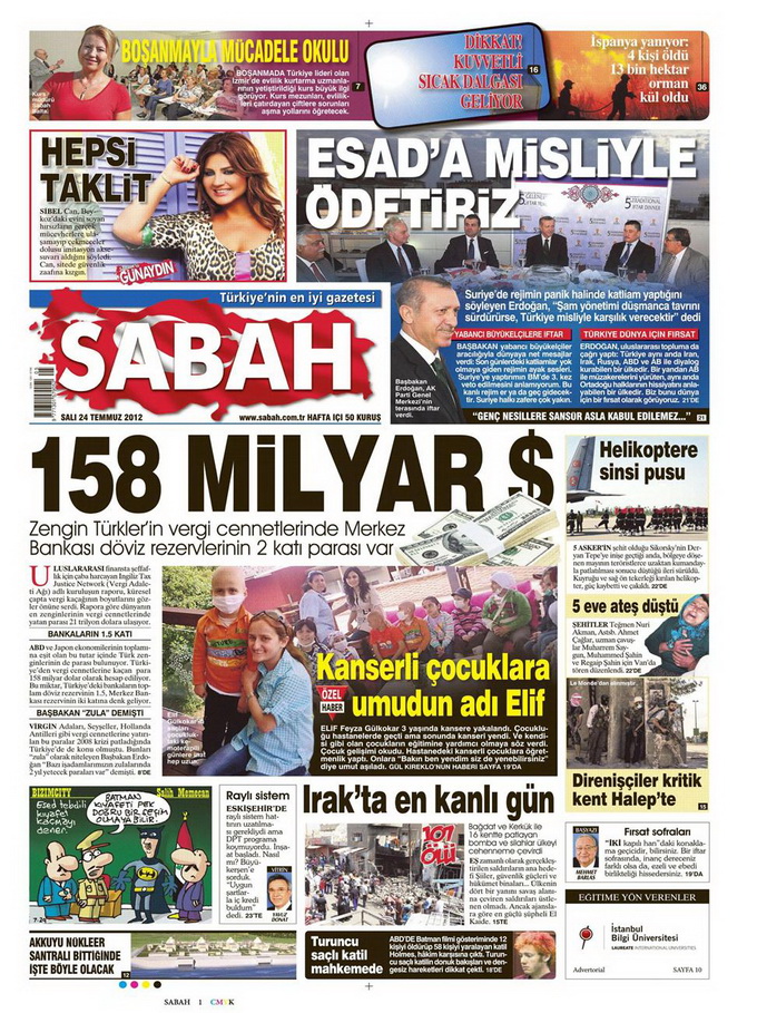 Gazete Manşetleri - 24 Temmuz 2012 13
