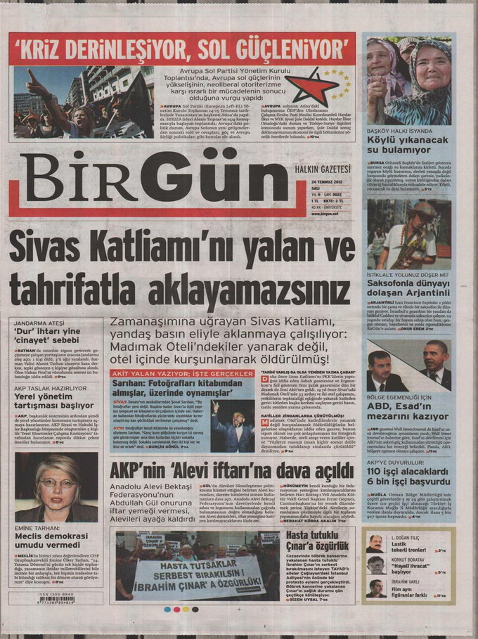 Gazete Manşetleri - 24 Temmuz 2012 2