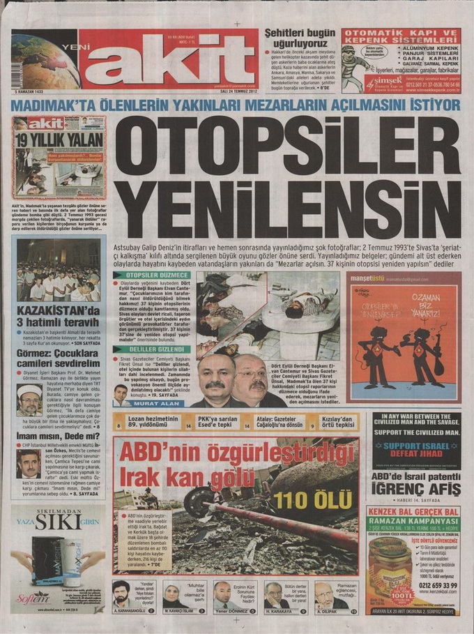 Gazete Manşetleri - 24 Temmuz 2012 21