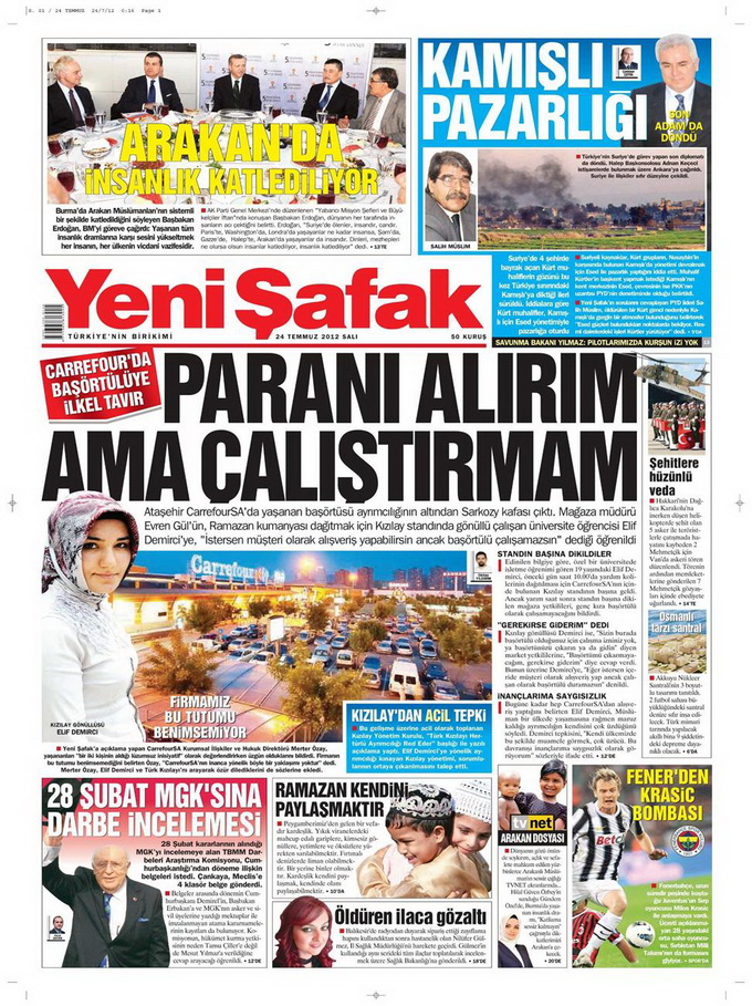 Gazete Manşetleri - 24 Temmuz 2012 23