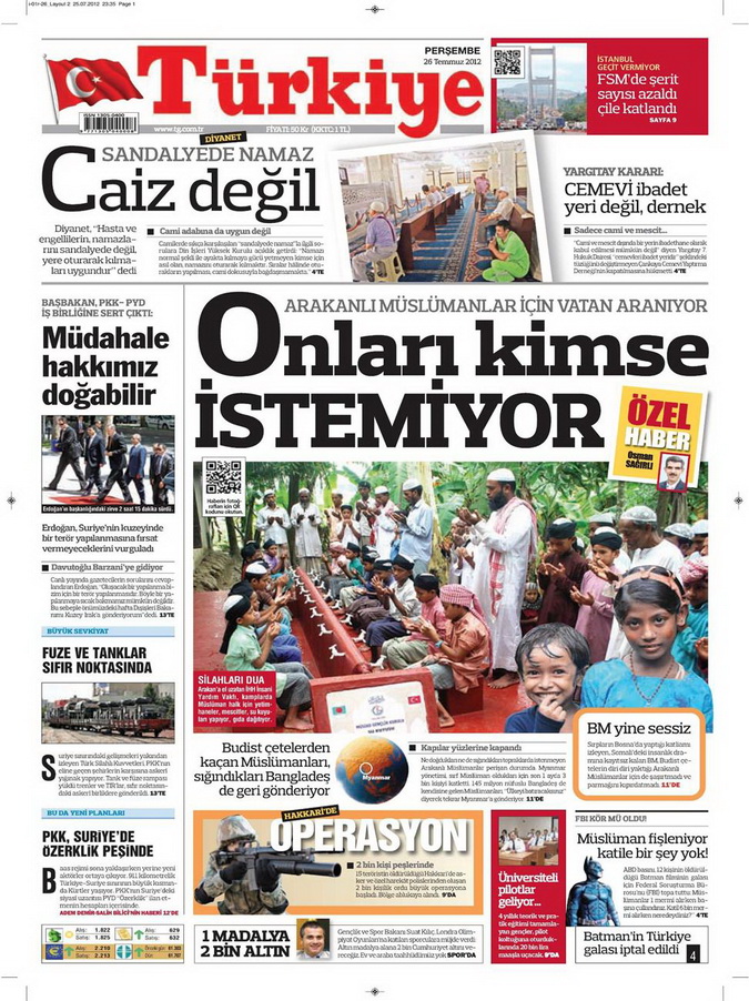 Gazete Manşetleri - 26 Temmuz 2012 19