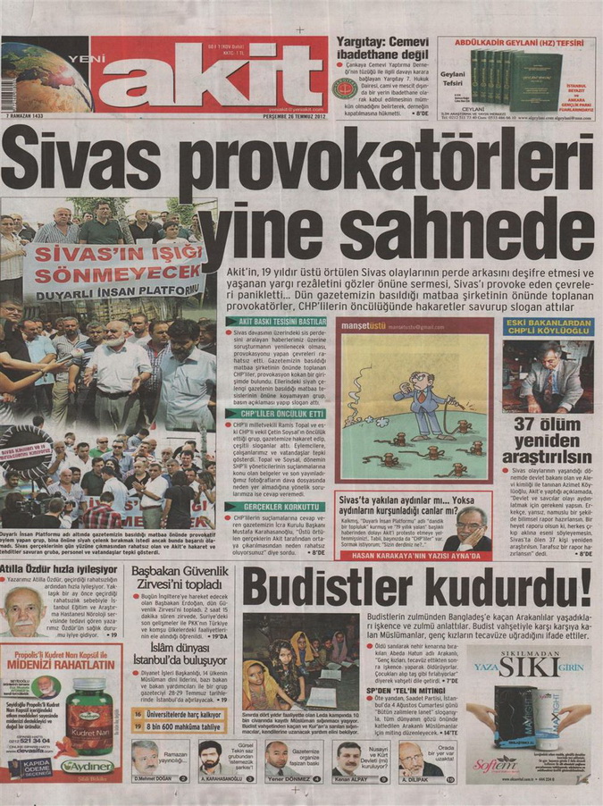 Gazete Manşetleri - 26 Temmuz 2012 22