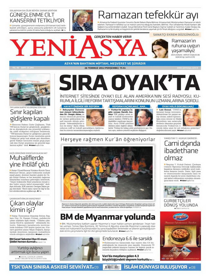 Gazete Manşetleri - 26 Temmuz 2012 23