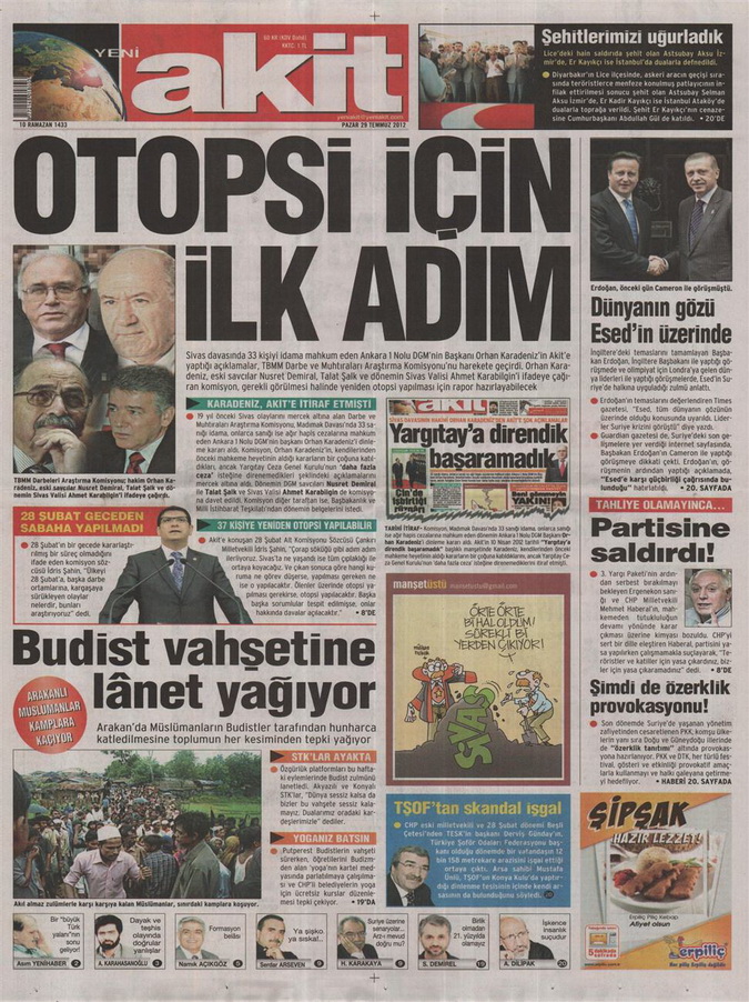 Gazete Manşetleri - 29 Temmuz 2012 22