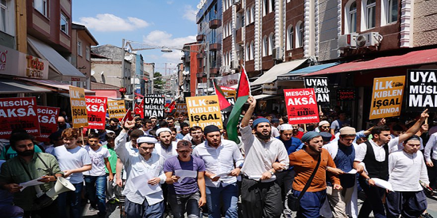 Türkiye’de İşgalci İsrail'in Mescid-i Aksa'ya Yönelik Zulümleri Protesto Edildi