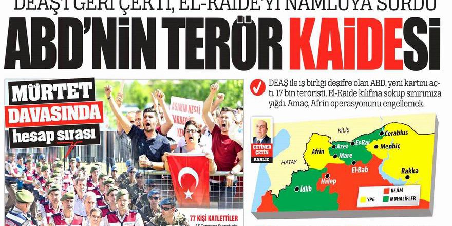 Türkiye Gazetesi'nden Suriye Gerçeklerini Altüst Eden Manşet