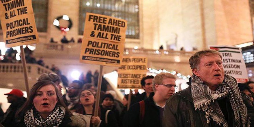 New York'ta Ahed Et-Temimi'ye Destek Gösterisi