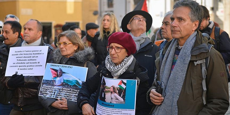 Roma’da “Ahed Temimi’ye Özgürlük” Eylemi