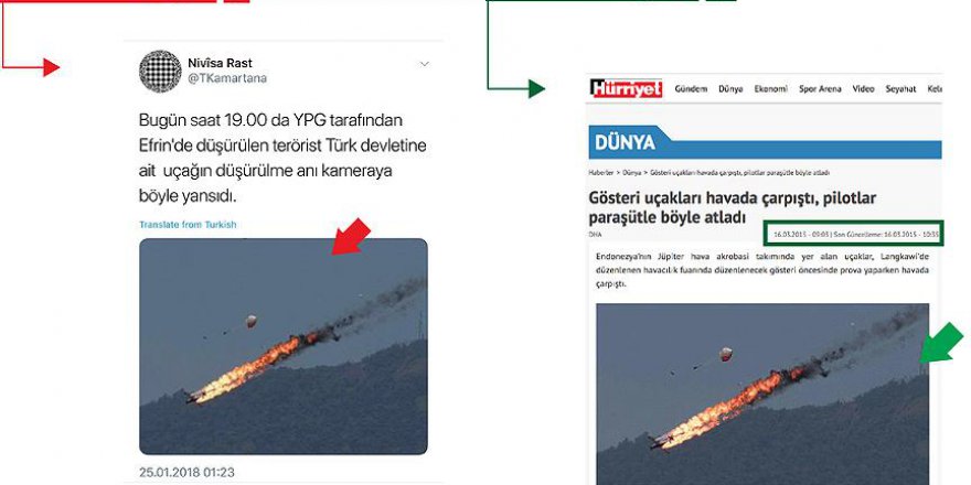 PYD/PKK Malezya'da Düşen Akrobasi Uçağını 'Afrin' Diye Paylaştı