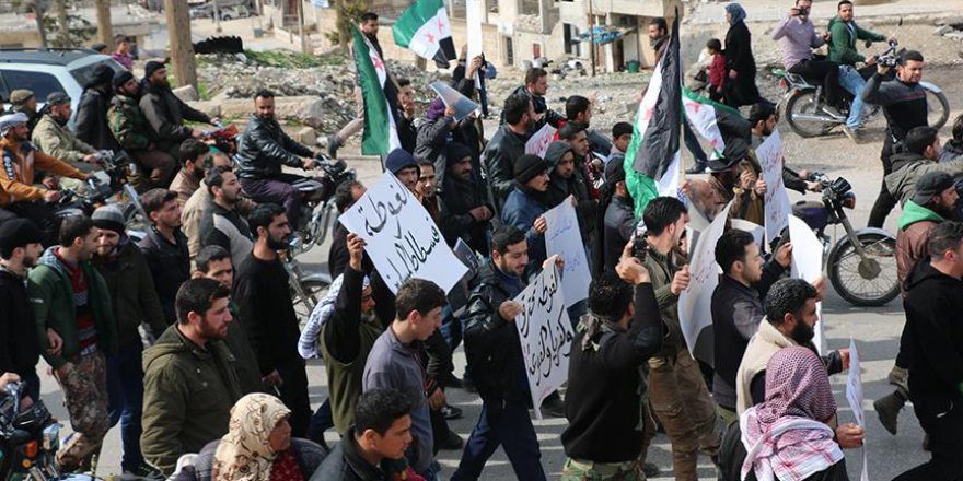 İdlib'de Doğu Guta Kuşatması Protesto Edildi