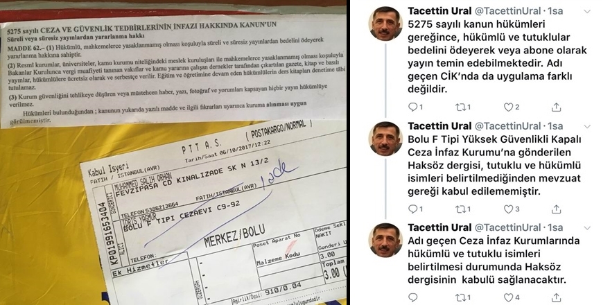 Adalet Bakanlığı Basın Müşaviri Yanılıyor: Haksöz Dergisi Engellenmektedir!