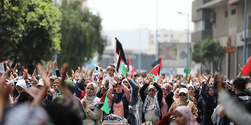 Fas'ta 'Büyük Dönüş Yürüyüşü'ne Destek Gösterisi