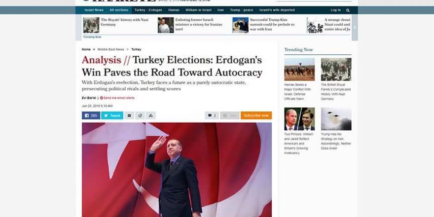 İsrail Basını Erdoğan'ın Seçim Başarısını Hazmedemedi