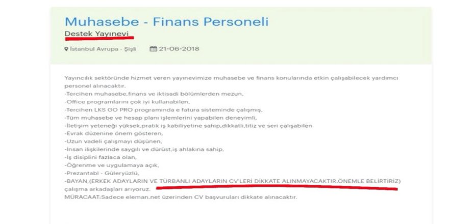 Destek Yayınları'ndan Tepki Çeken "Başörtüsü" İlanı