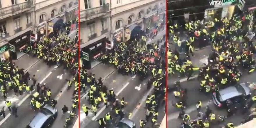 Lyon'da Sarı Yelekliler Birbiriyle Çatıştı