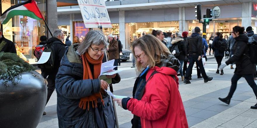 İsveç'te 'İsrail Mallarını Alma Boykot Et' Eylemi