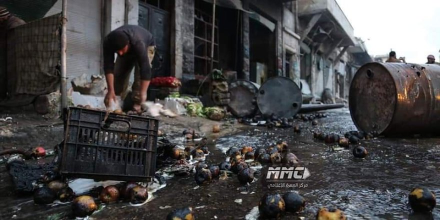 Esed ve Rusya Katilleri Maret Numan'da Sivil Yerleşim Birimlerini Bombaladı