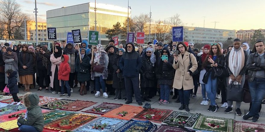 Yeni Zelanda'daki Terör Saldırısında Şehit Olanlar İçin BM Binası Önünde Toplanıldı