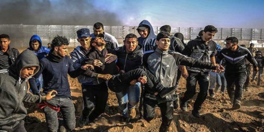İsrail Askerleri Gazze Sınırında 62 Filistinliyi Yaraladı