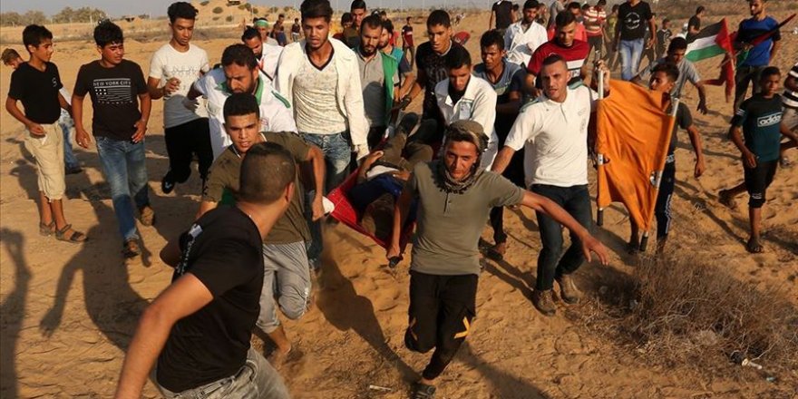 İşgal Güçleri Gazze Sınırında 30'u Gerçek Mermiyle Olmak Üzere 54 Kişiyi Yaraladı