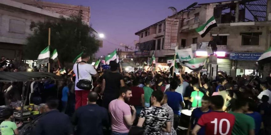 Katil Esed Rejimi ve Rusya İdlib’de Protesto Edildi